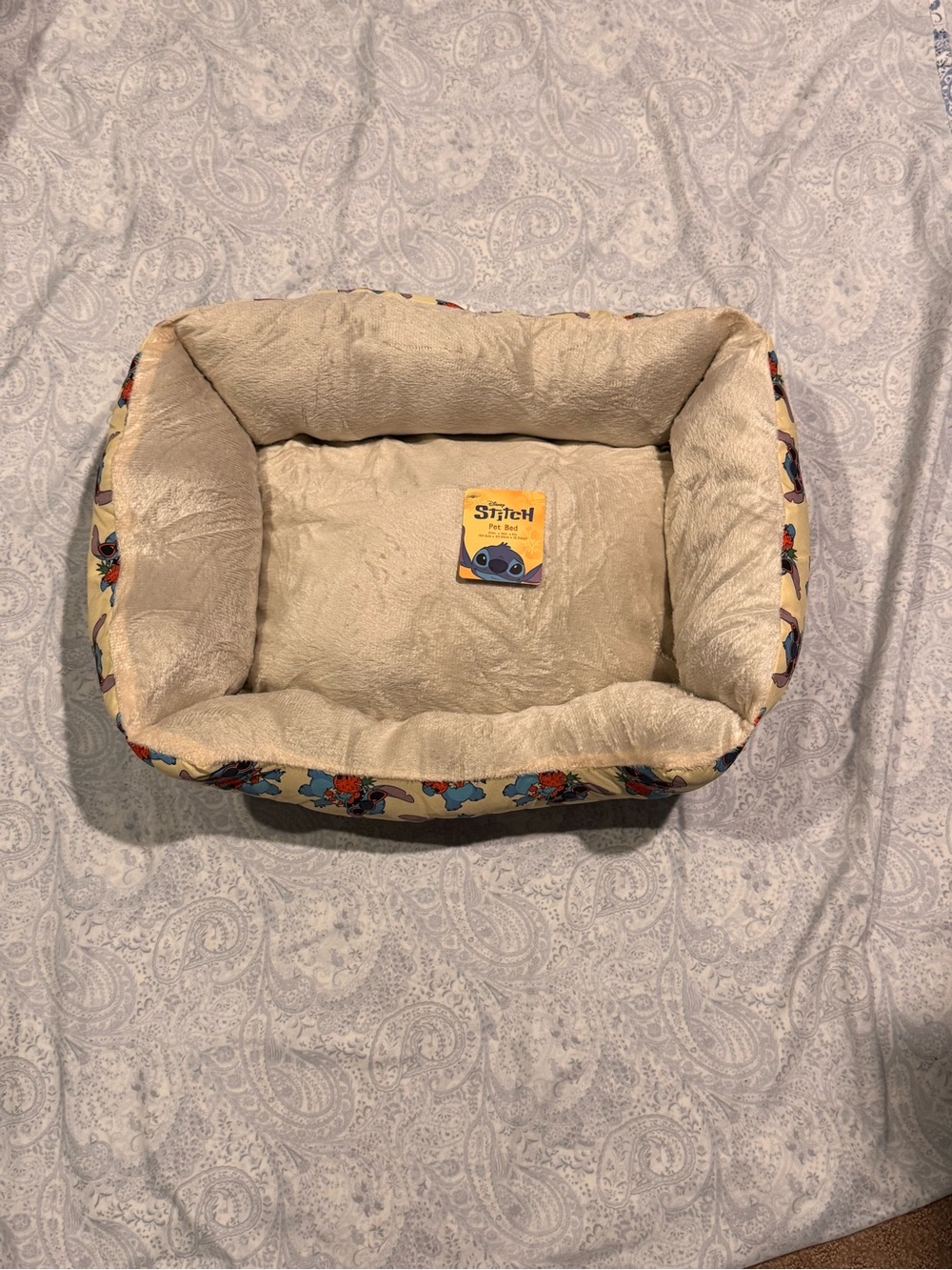 Disney Stitch Print Plush Bed for Small Pets